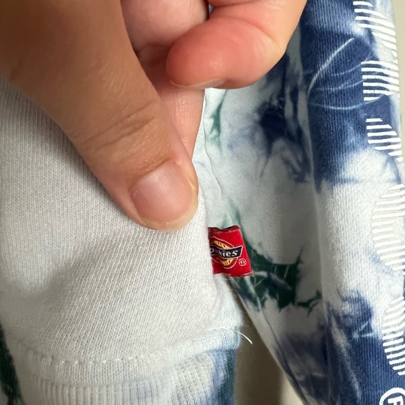 Green and Blue Tie Dye Dickies Hoodie - Picture 4 of 6